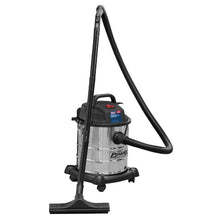 Load image into Gallery viewer, Sealey Vacuum Cleaner Wet &amp; Dry 20L 1200W/230V Stainless Drum
