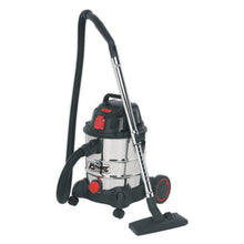 Load image into Gallery viewer, Sealey Vacuum Cleaner Industrial 20L 1400W/230V Stainless Drum Auto Start
