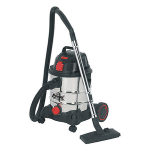Sealey Vacuum Cleaner Industrial 20L 1400W/230V Stainless Drum Auto Start