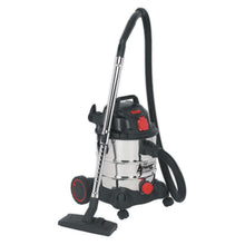 Load image into Gallery viewer, Sealey Vacuum Cleaner Industrial 20L 1400W/230V Stainless Drum Auto Start

