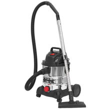 Load image into Gallery viewer, Sealey Vacuum Cleaner Industrial Wet &amp; Dry 20L 1250W/230V Stainless Drum
