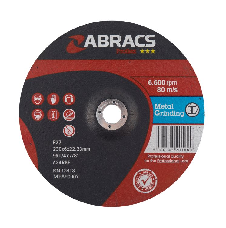 Abracs Proflex 230mm x 6mm x 22mm DPC Metal Grinding Disc