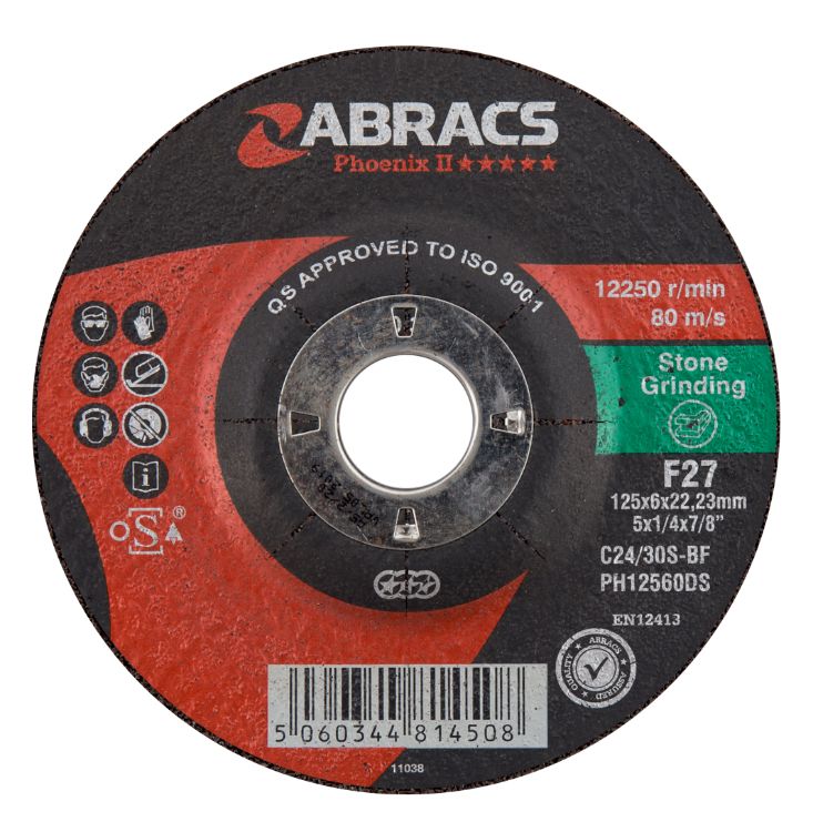 Abracs Phoenix II 125mm x 6mm x 22mm DPC Stone Grinding Disc