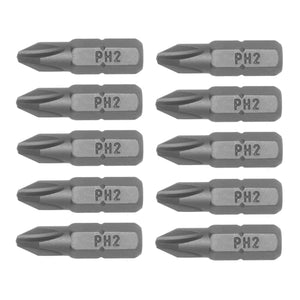 Teng Bit PH2 25mm Long 1/4" Hex Drive 10pcs