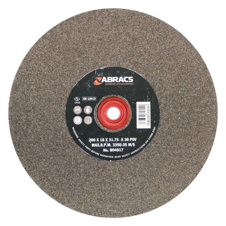 Abracs Bench Grinder Wheel 200mm x 16mm x 36Grit Aluminium Oxide