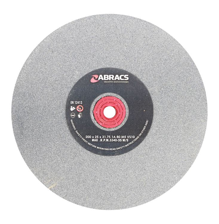Abracs Bench Grinder Wheel 200mm x 25mm x 80Grit Aluminium Oxide