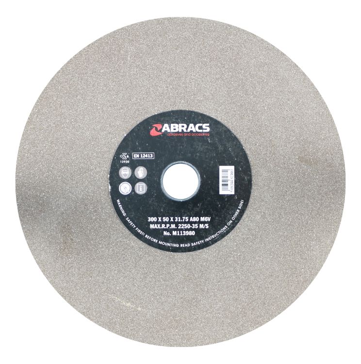 Abracs Bench Grinder Wheel 300mm x 50mm x 80Grit Aluminium Oxide