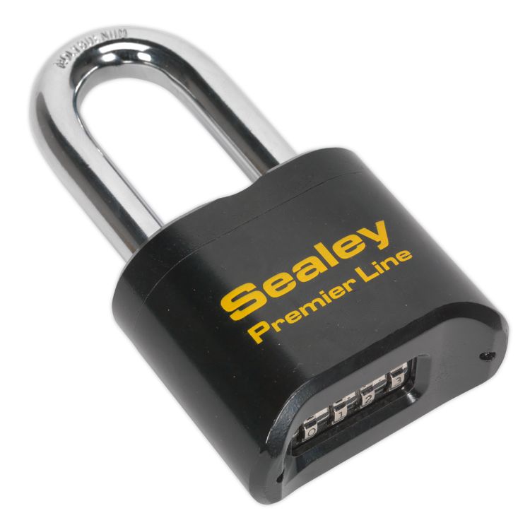 Sealey Steel Body Combination Padlock Long Shackle 62mm
