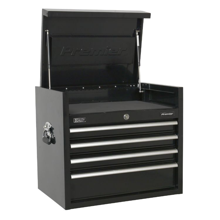 Sealey Topchest 4 Drawer Heavy-Duty Black 660mm