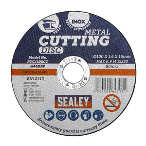 Sealey Cutting Disc 100mm (4") x 1.6mm - 16mm Bore