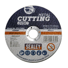 Load image into Gallery viewer, Sealey Cutting Disc 100mm (4&quot;) x 3mm - 16mm Bore
