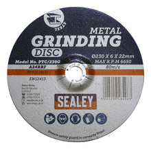 Load image into Gallery viewer, Sealey Grinding Disc 230mm (9") x 6mm - 22mm Bore
