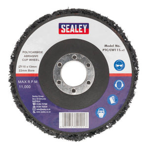 Sealey Polycarbide Cup Wheel 115 x 13 x 22mm