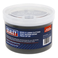 Load image into Gallery viewer, Sealey Cutting Disc 115mm (4-1/2&quot;) x 1.2mm - 22mm Bore - Pack of 50
