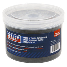Load image into Gallery viewer, Sealey Grinding Disc 115mm x 6mm - 22mm Bore - Pack of 12
