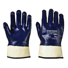 Load image into Gallery viewer, Portwest Fully Dipped Nitrile Safety Cuff Navy A302
