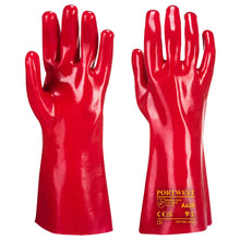 Load image into Gallery viewer, Portwest Grip 12 PVC Gauntlet 35cm Red A435
