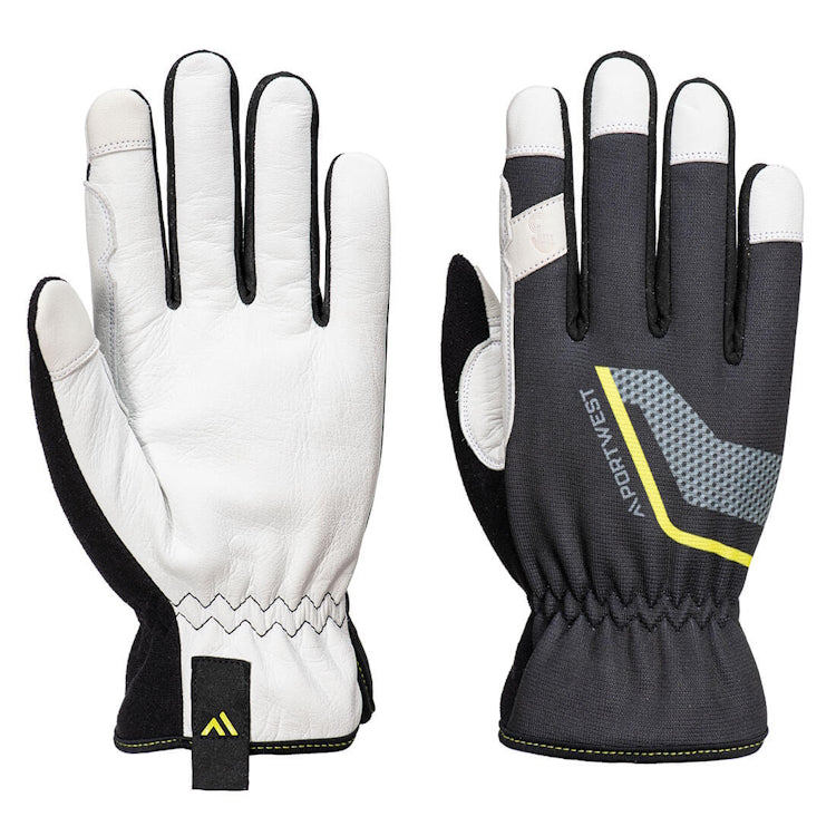 Portwest Stretch Utility Leather Glove Black A775