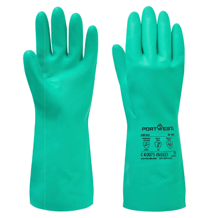 Portwest Nitrosafe Chemical Gauntlet Green A810
