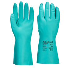 Load image into Gallery viewer, Portwest Nitrosafe Plus Chemical Gauntlet Green A812
