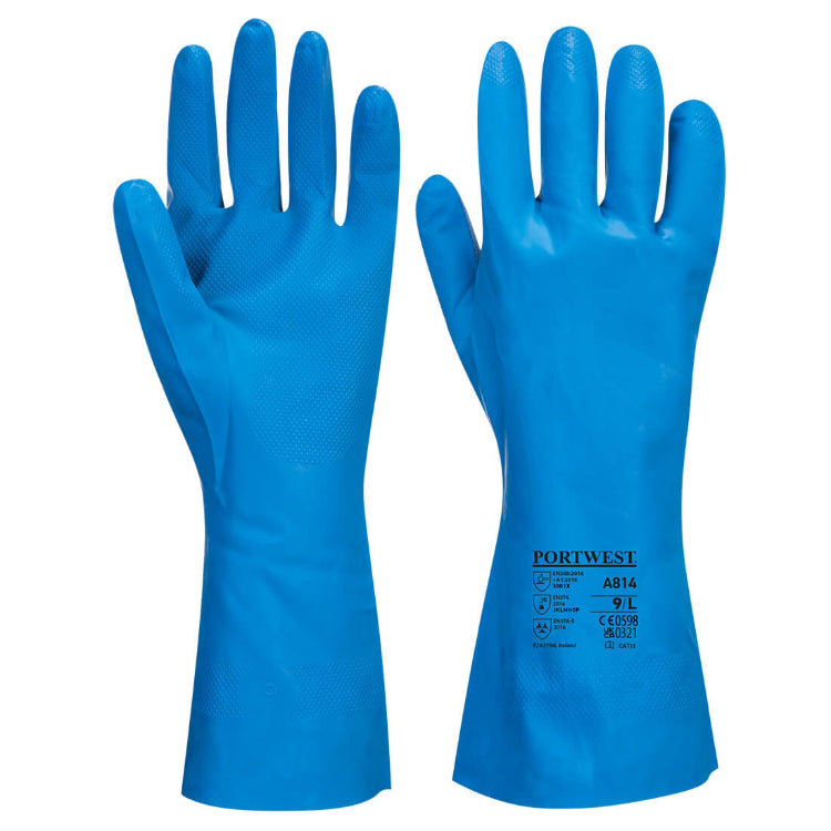 Portwest Food Approved Nitrile Gauntlet Blue A814