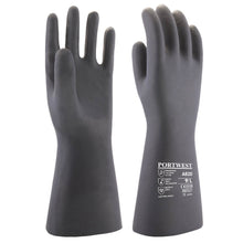 Load image into Gallery viewer, Portwest Neoprene Chemical Gauntlet Black A820
