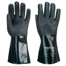 Load image into Gallery viewer, Portwest Double Dipped PVC Gauntlet 35cm Green A835
