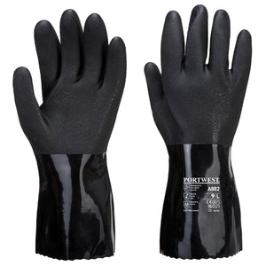 Portwest ESD PVC Chemical Gauntlet Black A882