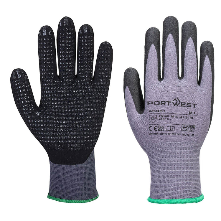 Portwest DermiFlex Plus Essential Grey/Black AB351 - Pack of 12 Pairs