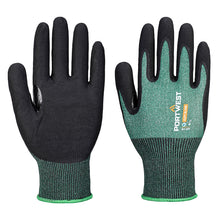 Load image into Gallery viewer, Portwest SG Cut B18 Eco Nitrile Glove Green/Black AP15 - Pack of 12 Pairs
