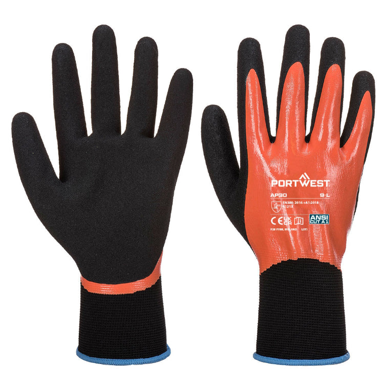 Portwest Dermi Pro Glove Orange/Black AP30