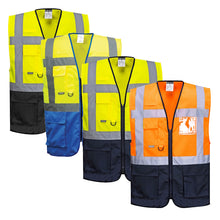 Load image into Gallery viewer, Portwest Warsaw Hi-Vis Contrast Executive Vest C476
