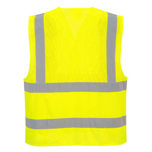 Portwest Hi-Vis Half Mesh Two Band Vest C494