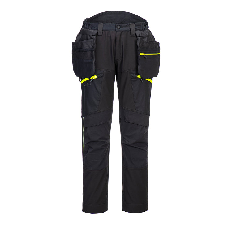 Portwest DX4 Detachable Holster Pocket Softshell Trousers Black DX450
