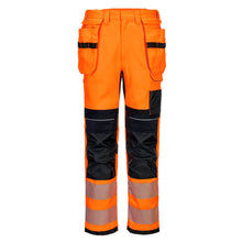 Load image into Gallery viewer, Portwest PW3 FR HVO Holster Trousers Orange/Black FR415
