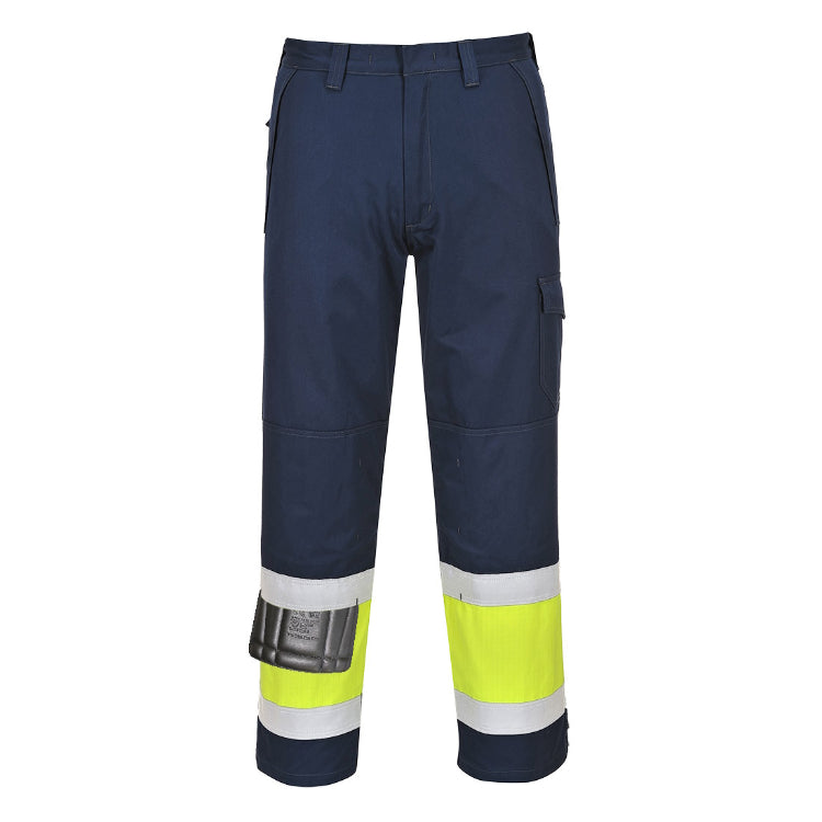 Portwest Hi-Vis Modaflame Trousers Yellow/Navy MV26