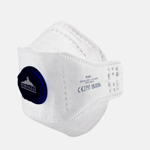 Portwest EAGLE FFP2 Valved Dolomite Fold Flat Respirator White P291 - Pack of 10