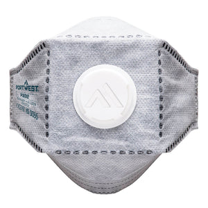 Portwest EAGLE FFP3 Valved Carbon Fold Flat Respirator White P392 - Pack of 10