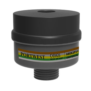 Portwest ABEK2P3 Combination Filter Universal Thread Black P976 - Pack of 4