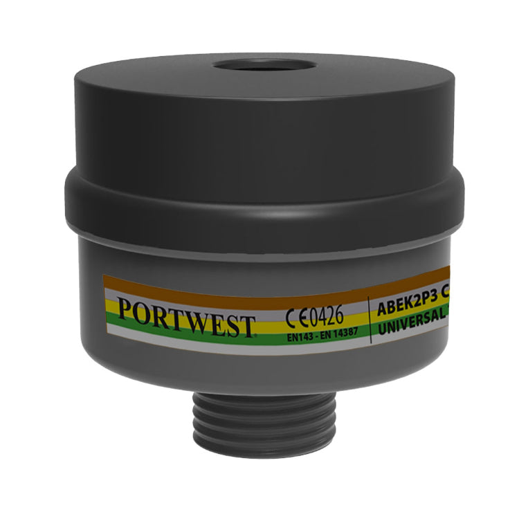 Portwest ABEK2P3 Combination Filter Universal Thread Black P976 - Pack of 4