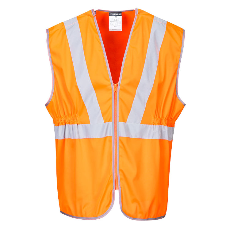 Portwest Hi-Vis Zip Long Length Vest Orange RT20