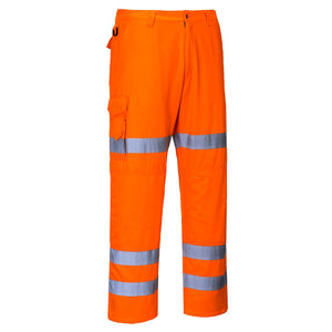 Portwest Hi-Vis Three Band Work Trousers Orange RT49