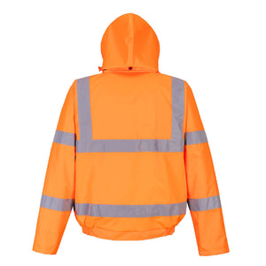 Portwest Hi-Vis Breathable Rain Bomber Jacket Orange RT62