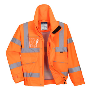 Portwest Hi-Vis Extreme Rain Bomber Jacket Orange S591