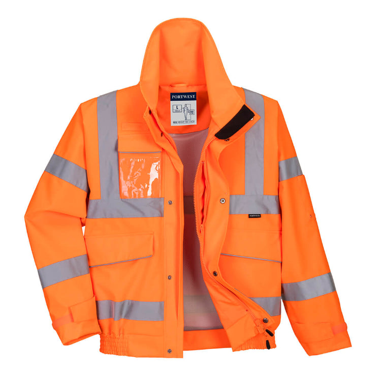 Portwest Hi-Vis Extreme Rain Bomber Jacket Orange S591