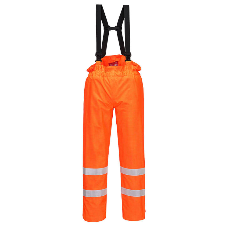 Portwest Bizflame Rain Unlined Hi-Vis Antistatic FR Trousers S780