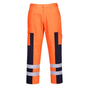 Portwest Hi-Vis Ballistic Service Trousers Orange/Navy S919