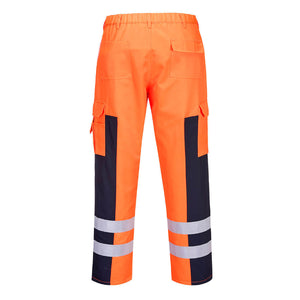 Portwest Hi-Vis Ballistic Service Trousers Orange/Navy S919