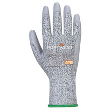 Load image into Gallery viewer, Portwest Vending Cut B13 PU Glove Grey VB620 (Pack of 144 pairs)
