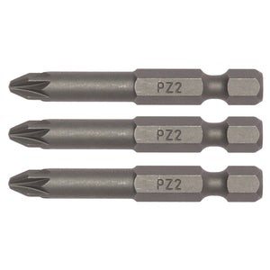 Teng Bit PZ2 50mm Long 1/4" Hex Drive 3pcs